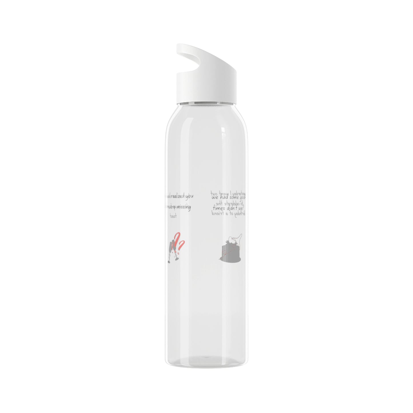 Transparent Sky Water Bottle with Birthday and Celebration Designs