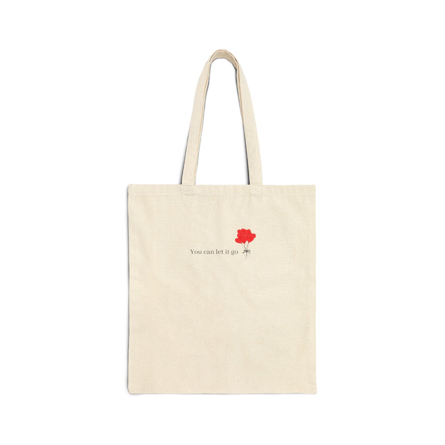 Heart and Rose Inspirational Cotton Canvas Tote Bag