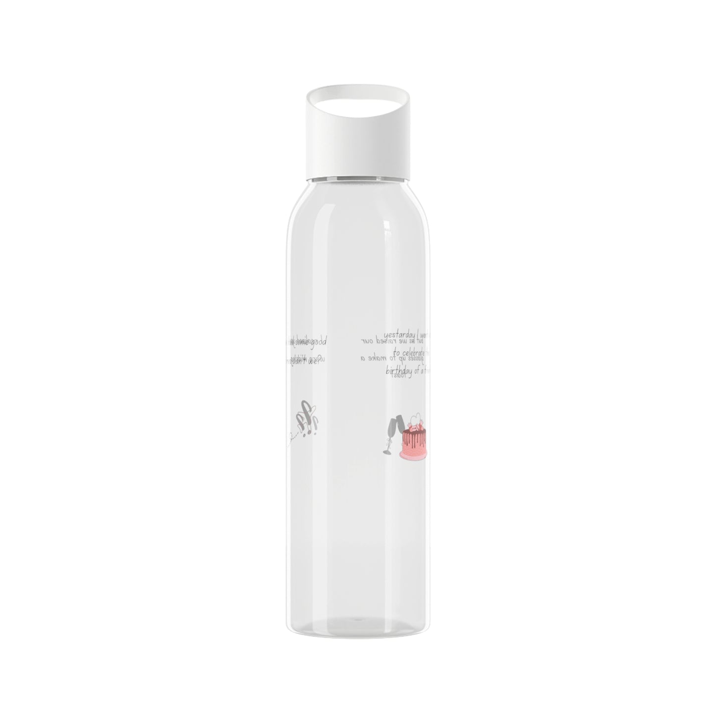 Transparent Sky Water Bottle with Birthday and Celebration Designs